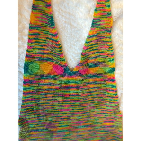 Multicolor backless knitted mini dress, sexy!! great pre-loved condition! size S - Picture 15 of 16